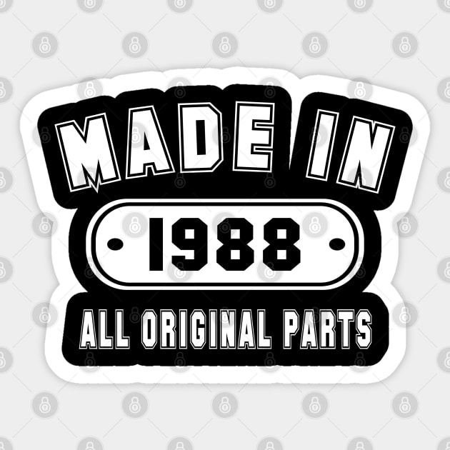 Made In 1988 All Original Parts Sticker by PeppermintClover